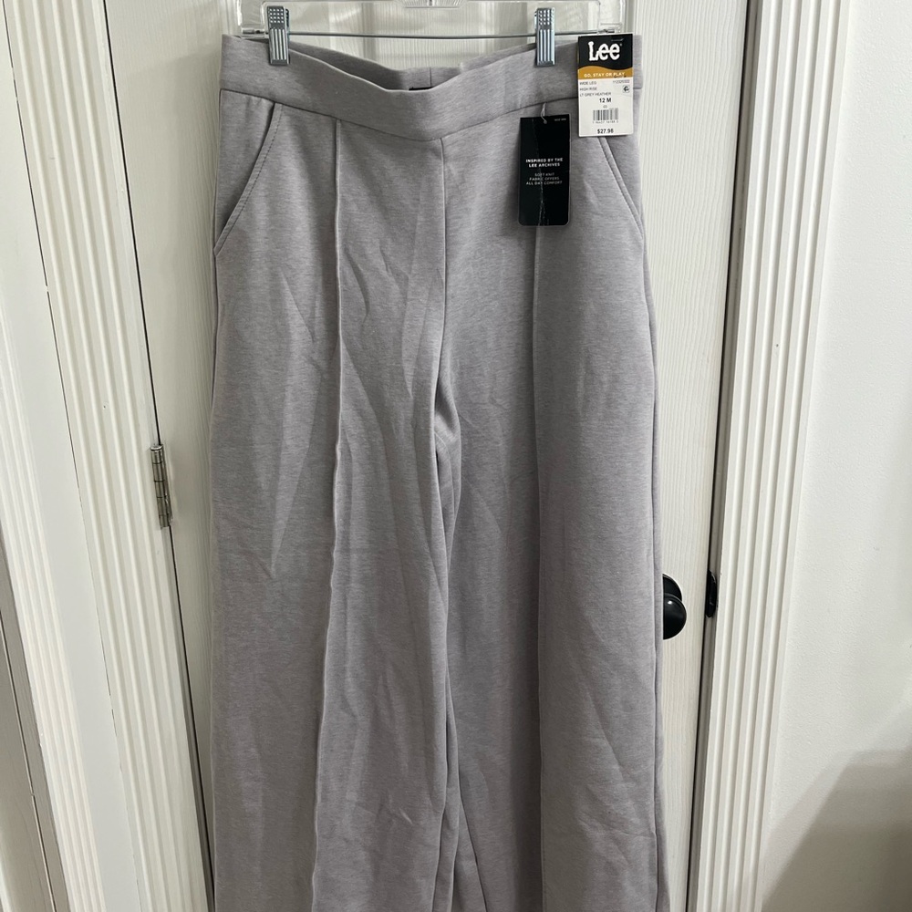 Lee Gray Wide-Leg Pants